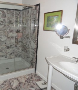 Marble Tile & New Shower - Bathroom Remodel Northern VA